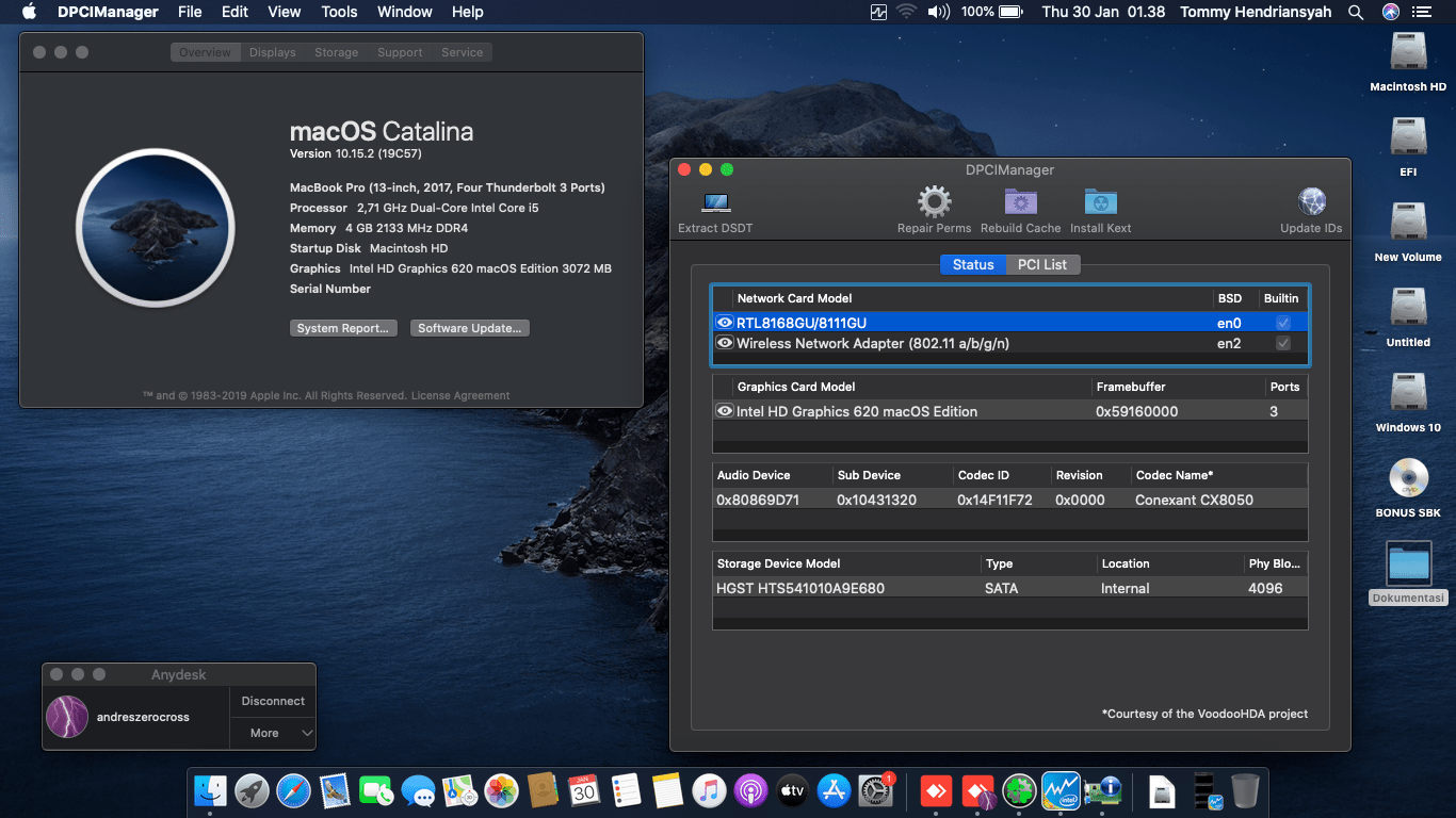 Success Hackintosh macOS Catalina 10.15.2 Build 19C57 in Asus A456UR-GA090D